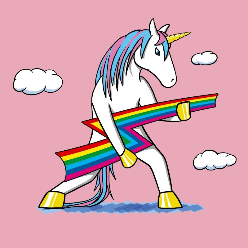 Rainbow Rock – Licorne avec éclair arc‑en‑ciel