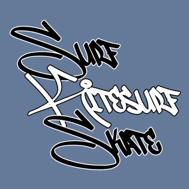 Graffiti Surf Script Blanc