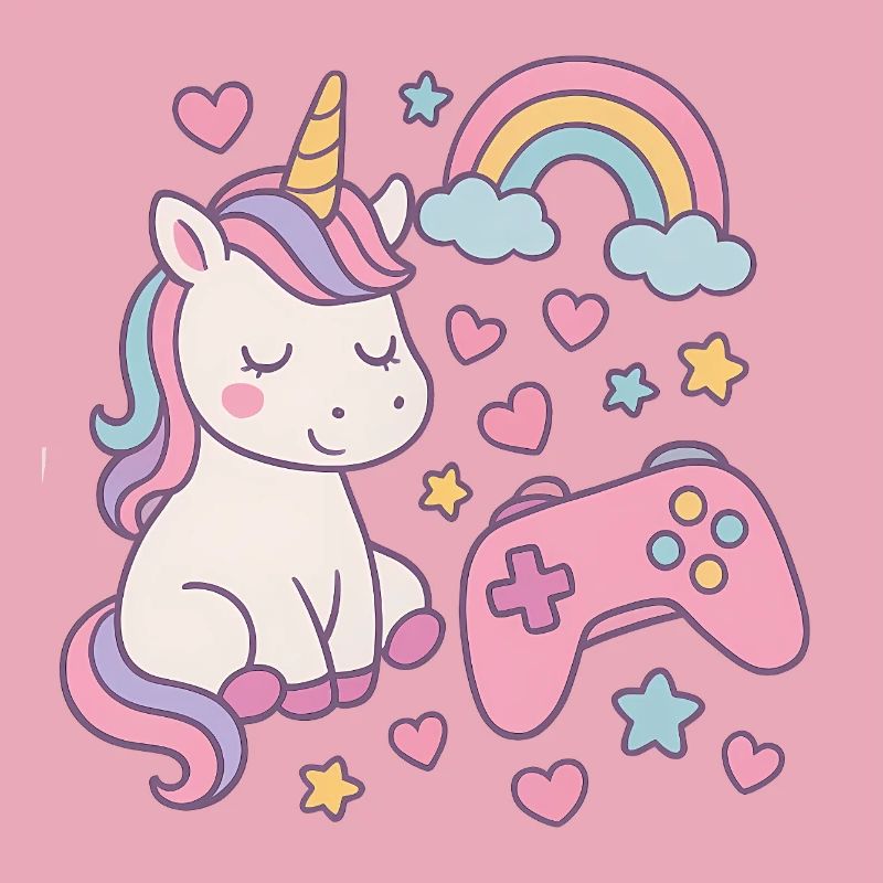 Super süßes Einhorn mit Gaming-Feeling