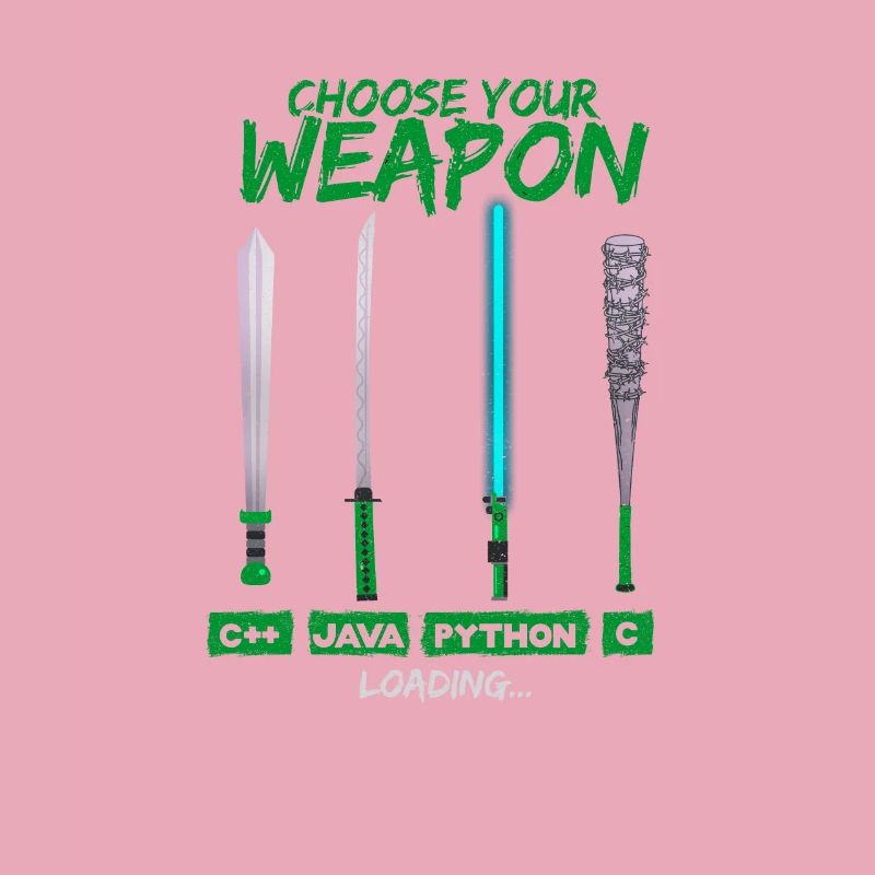 Cool Programmer Shirt Choose Your Weapon C ++ Java