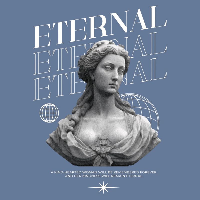 Bonté éternelle : Statue, collage globe