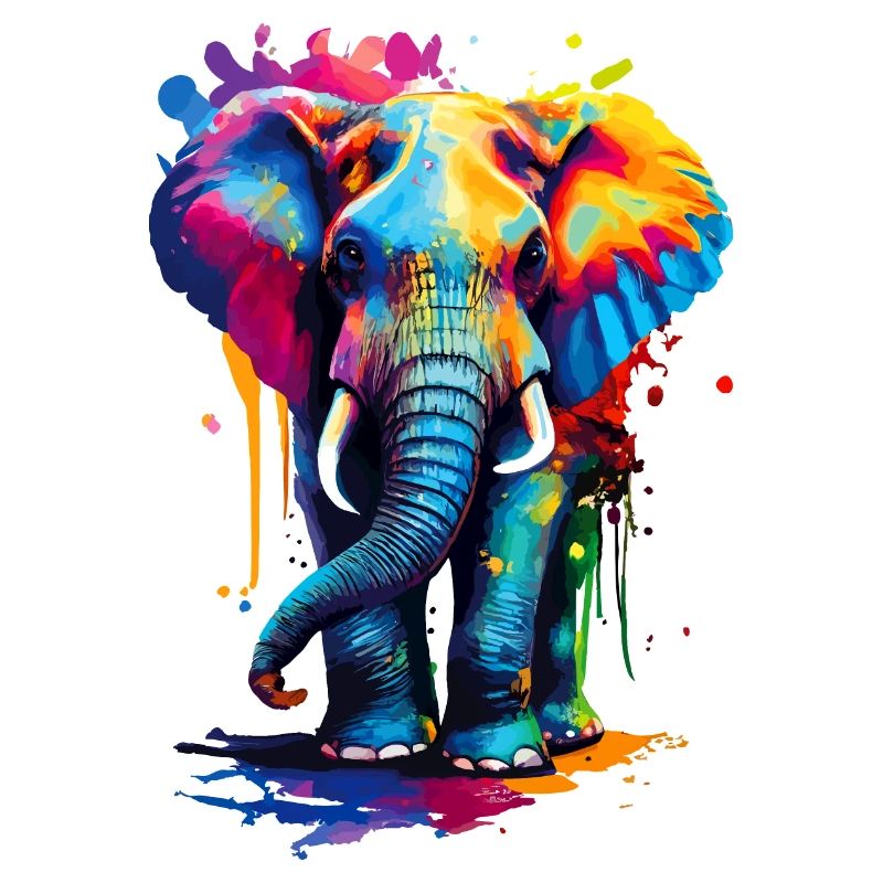 Éléphant Coloré - Défenses Éléphant Proboscis
