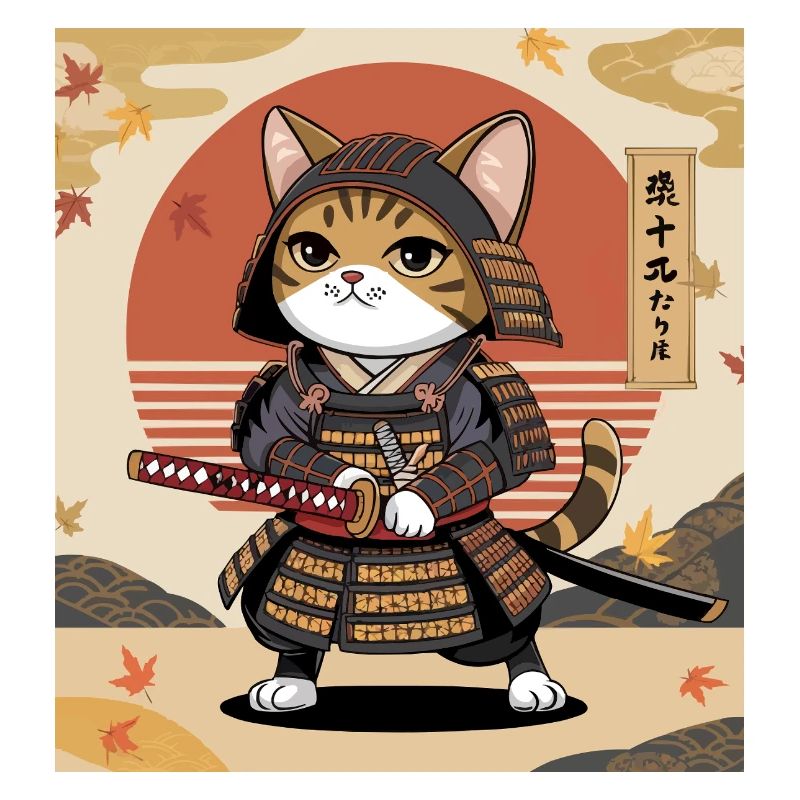 Chat samouraï – Conception de chats guerriers japonais