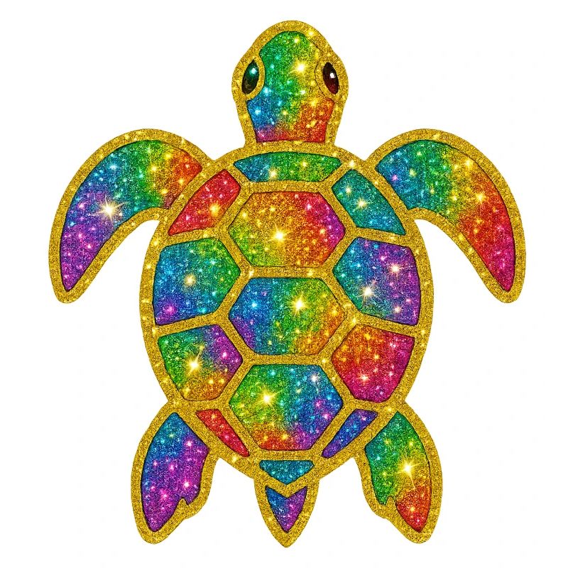 Rainbow Glitter Turtle