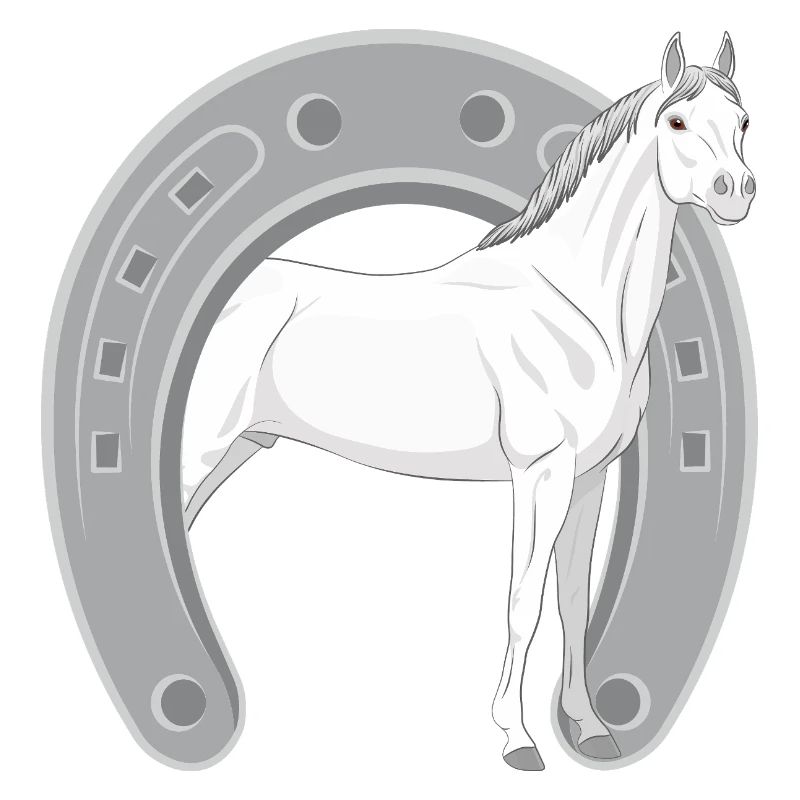 Un cheval Abbayan dans un fer à cheval retourné