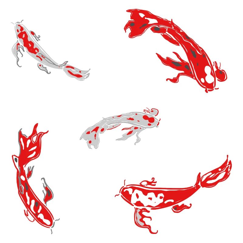 carp red fish koi japan pattern abstract art