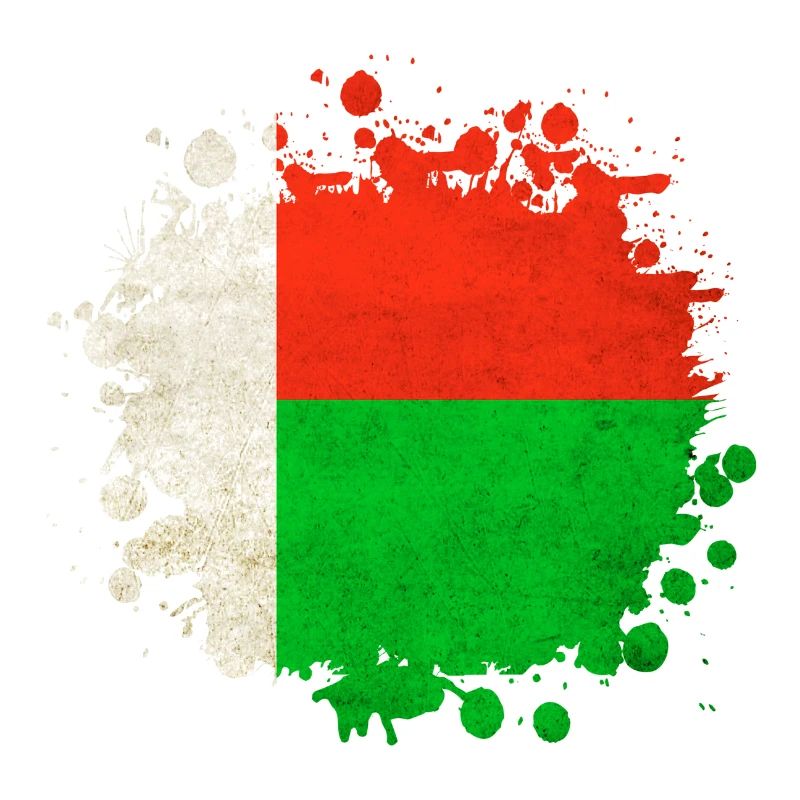 Madagaskar Flaggen Klecks