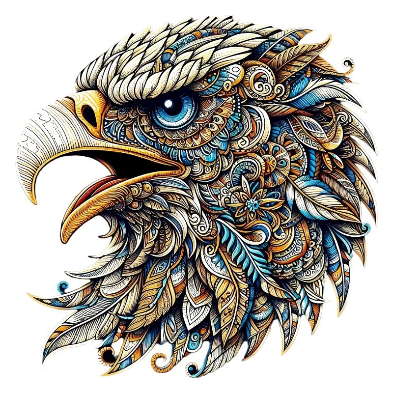 Aigle décoré de Mandalas