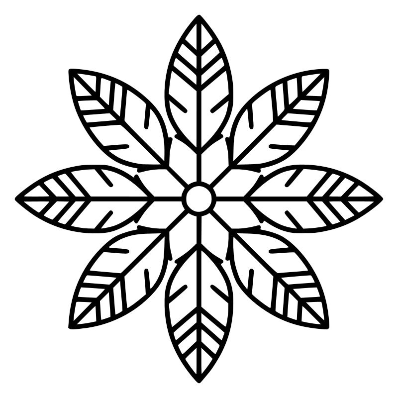 Leaf Mandala | Nature & Harmony Line Art