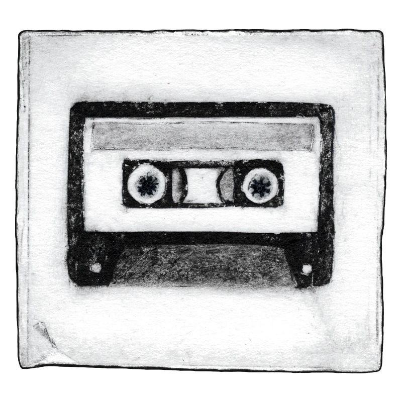 Cassette - hand carved artwork