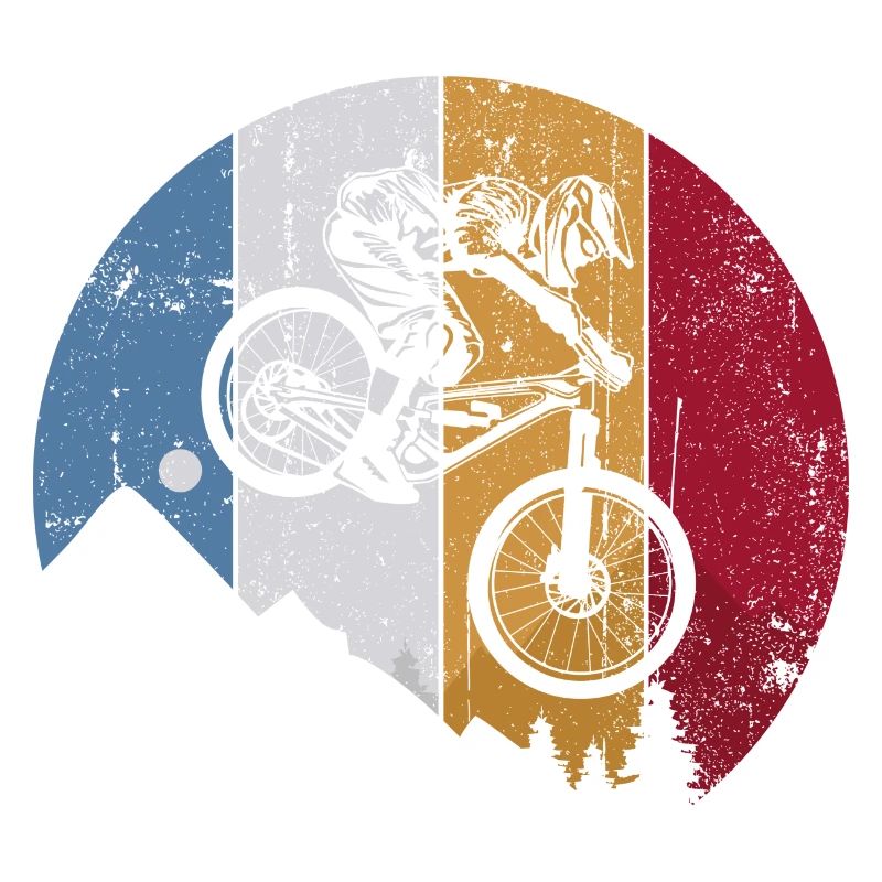 Silhouette VTT double sur les rayures