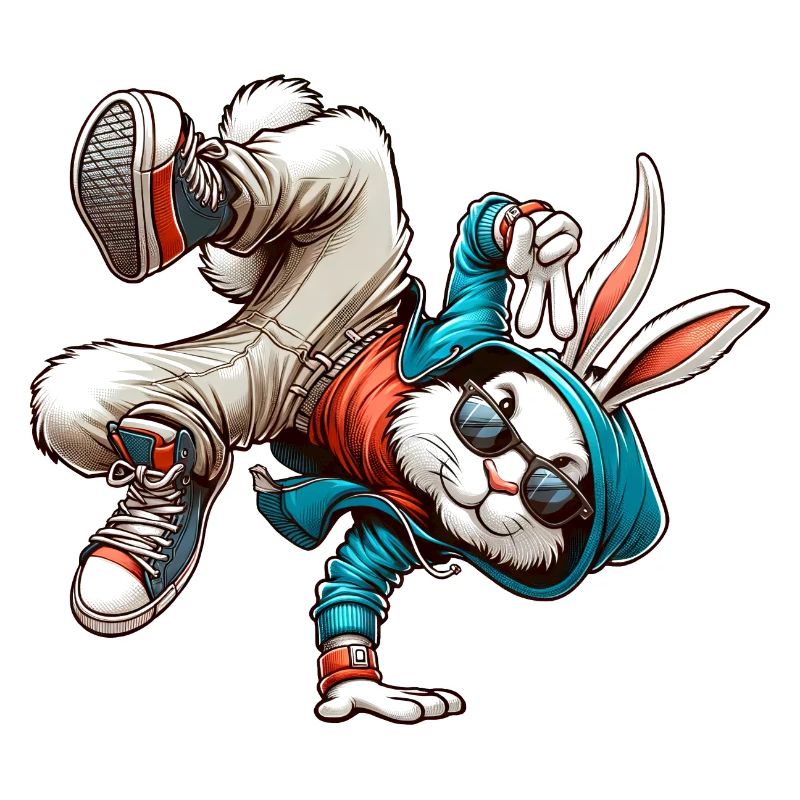 Pâques Pâques Lapin Danse Breakdance