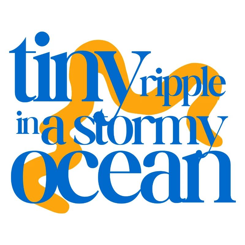 Tiny ripple in a stormy ocean (orange background)