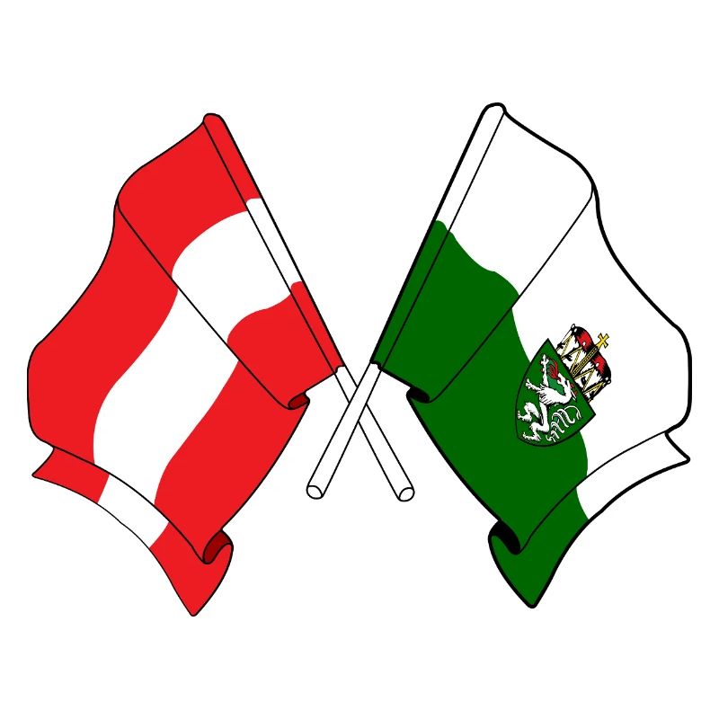 Austria & Styria Crossed Flags