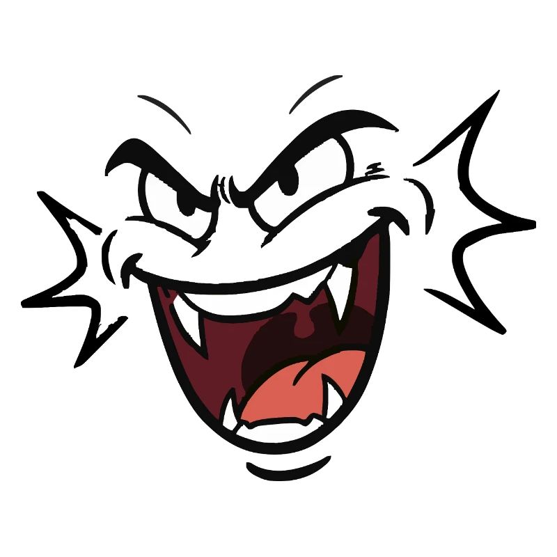 Funny vampire face laughing pattern comic