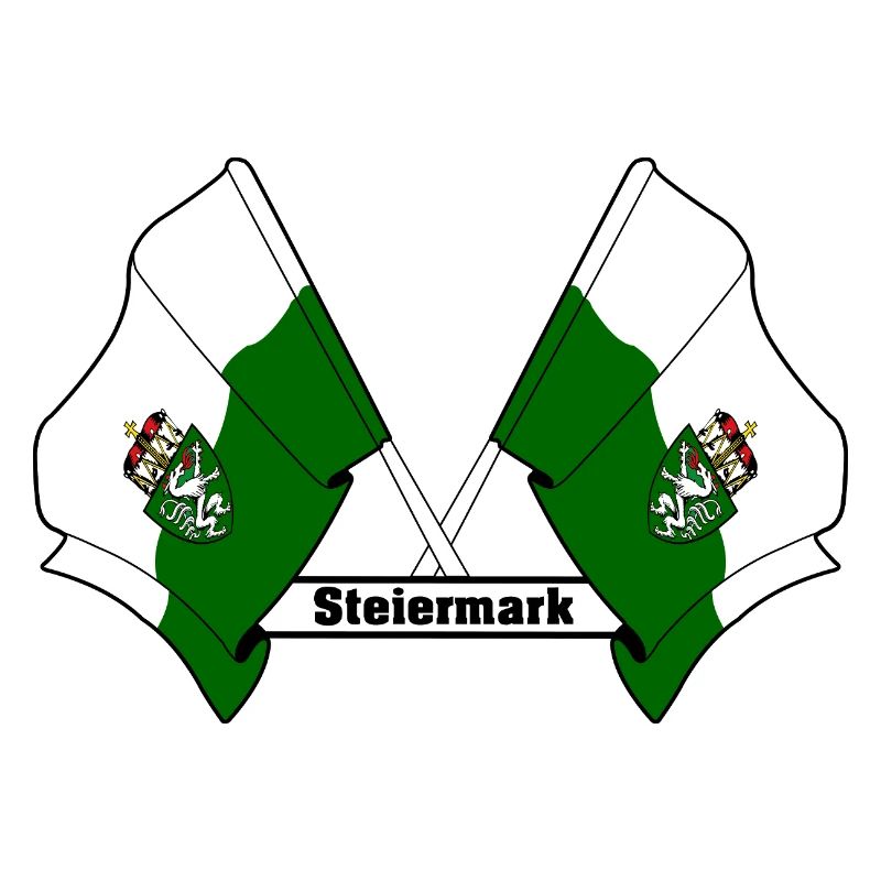 Steiermark-Flaggen mit Text