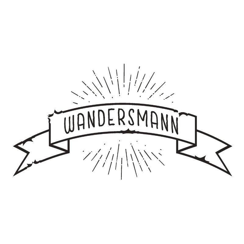 Wandersmann Banderole Schleife mit Strahlen