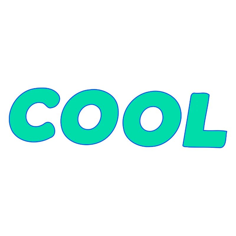 Lettrage Cyan Rétro Cool