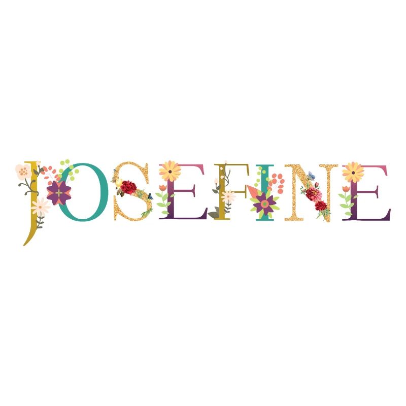 Le nom de JOSEFINE décoré de fleurs