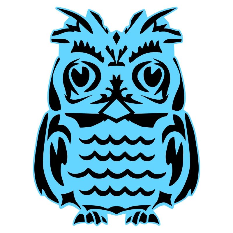 Light Blue Abstract Owl