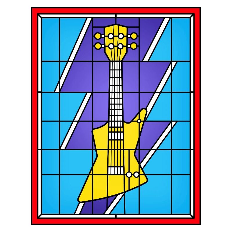 Buntglas-E-Gitarre