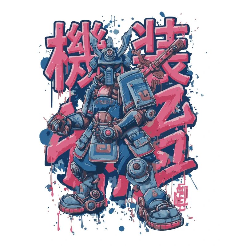 Samurai Mech – Motif de robot manga d’anime