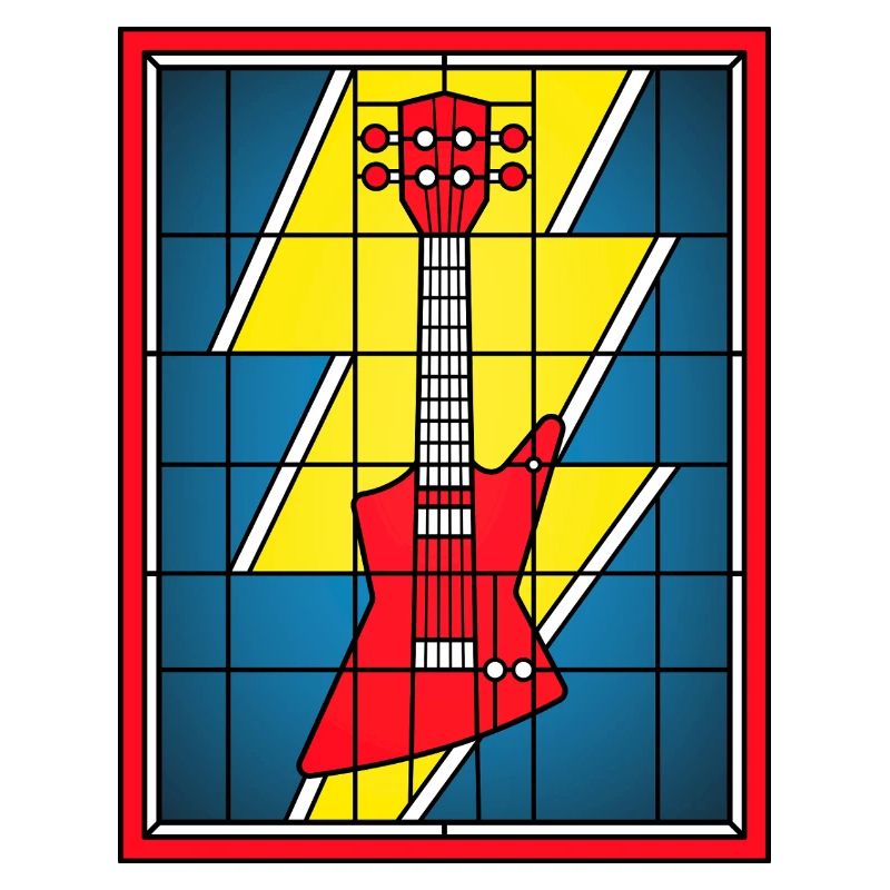 Glasmaleri-Gitarre mit Blitz