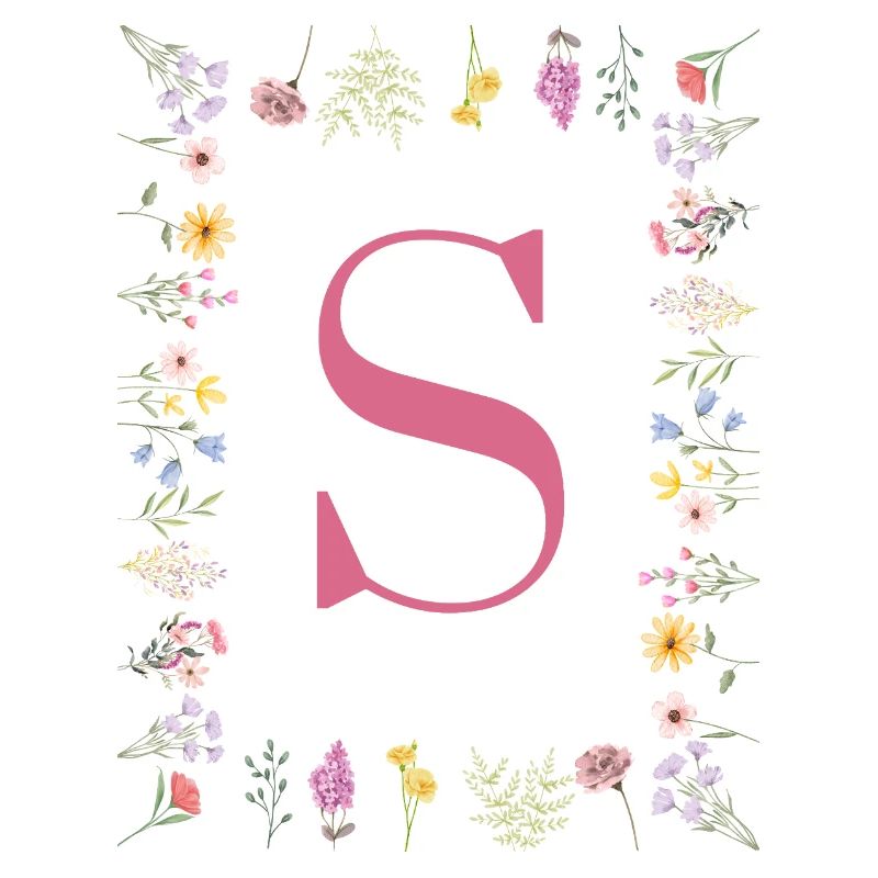 Initial S Blumenmonogramm