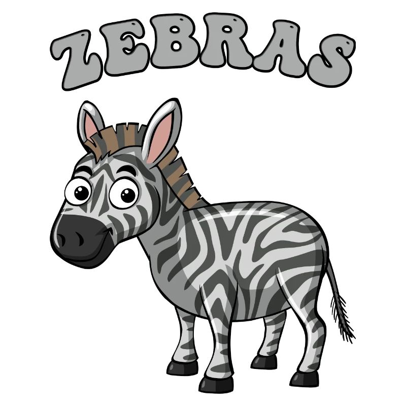 Zebra Pop Art Karikatur auf Schwarz
