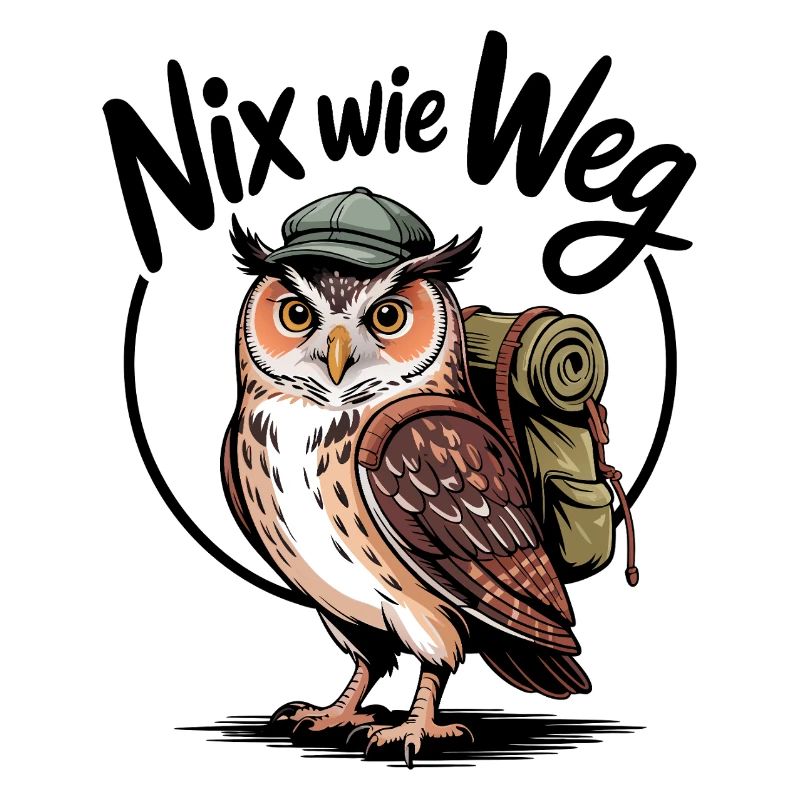 Wandering owl with backpack