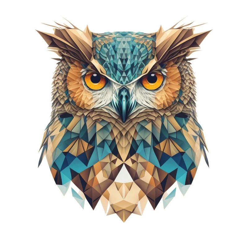 Geometric owl head