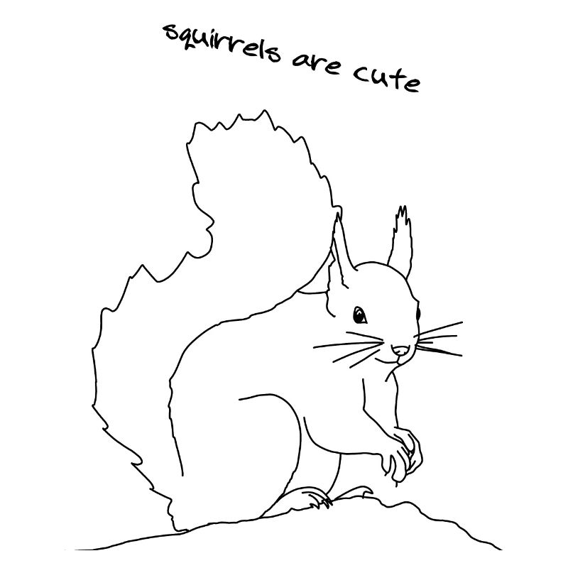 Écureuil mignon, lineart