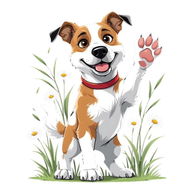 Chien joyeux dans le champ