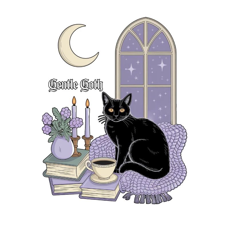 Chat gothique doux, douillet gothique
