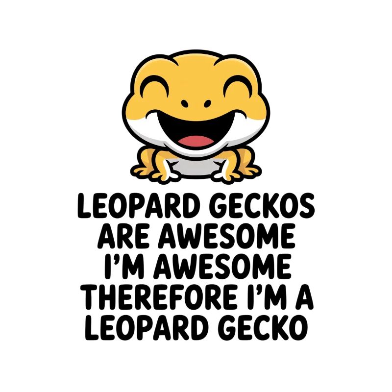 Fröhliches Leopardgecko-Meme auf Schwarz