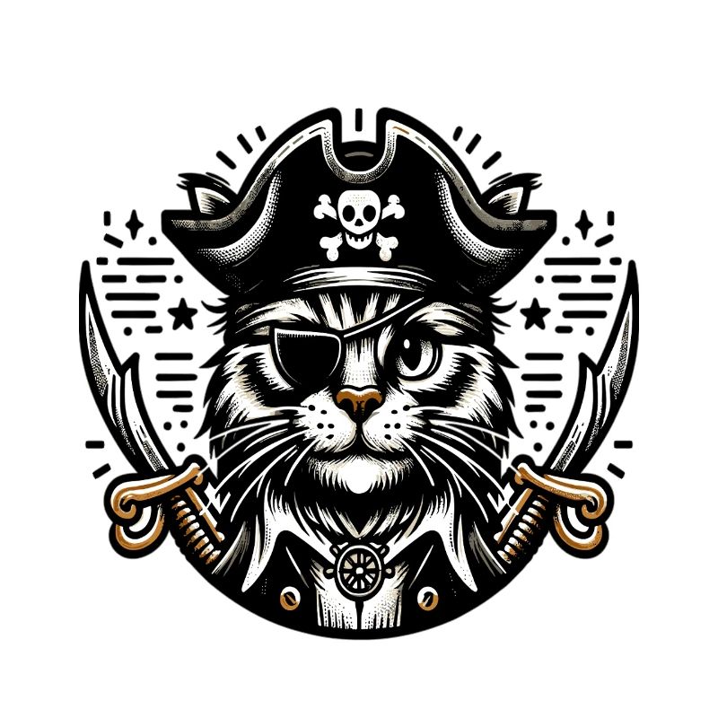 Chat Pirate : Chat pirate avec cache-œil