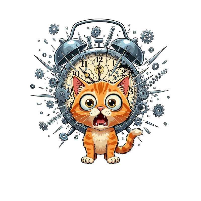 Chat steampunk devant Clockwork