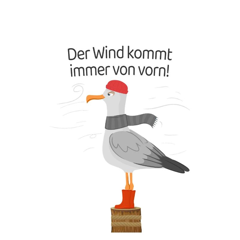 Gegenwind Spruch Möwe Minimalistisch Design
