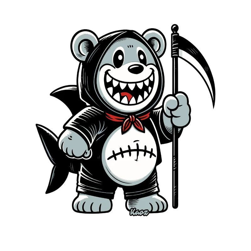 Grinning Bear with Scythe