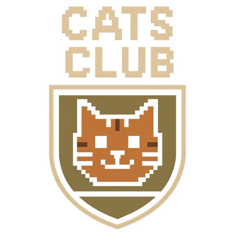 Pixel Art Cat Club Emblem