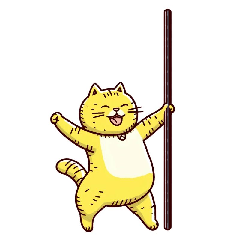 Happy Pole Dance Cat
