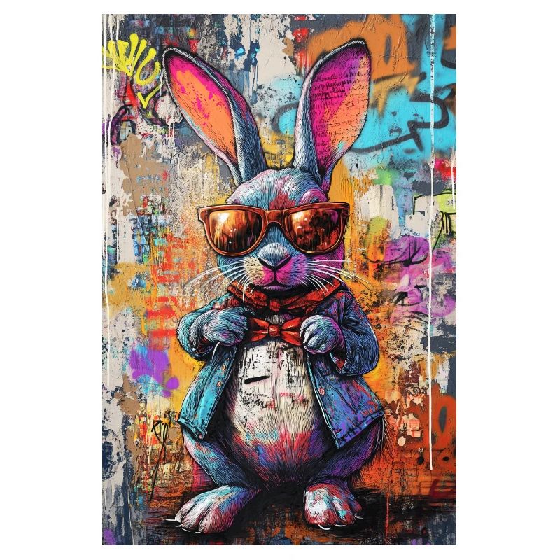 Bunter Graffiti Hase Sonnenbrille