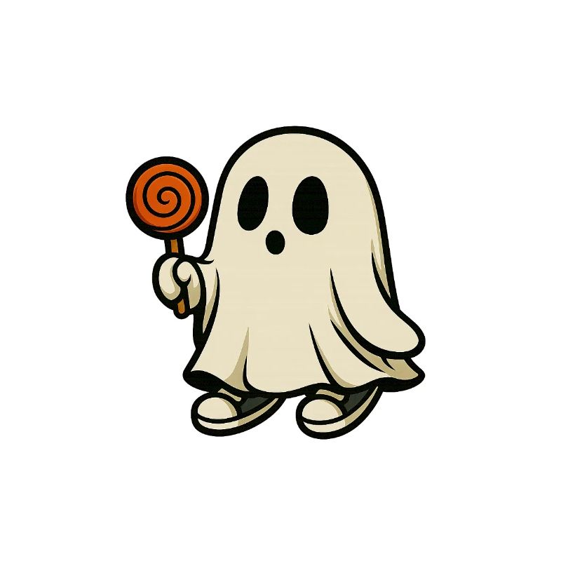 Greedy Ghost with Lollipop – Design Halloween m