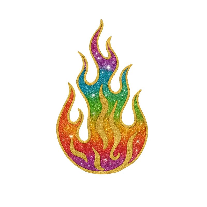 Fire | Rainbow Flame Glitter Splendor