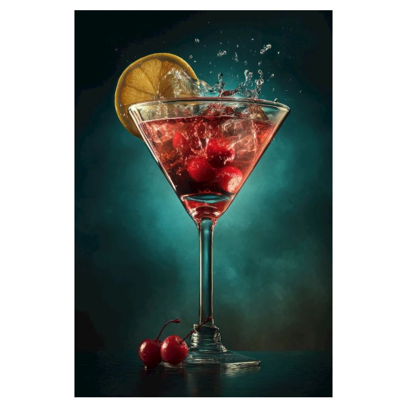 Purpurroter Kirsch-Martini-Spritzer