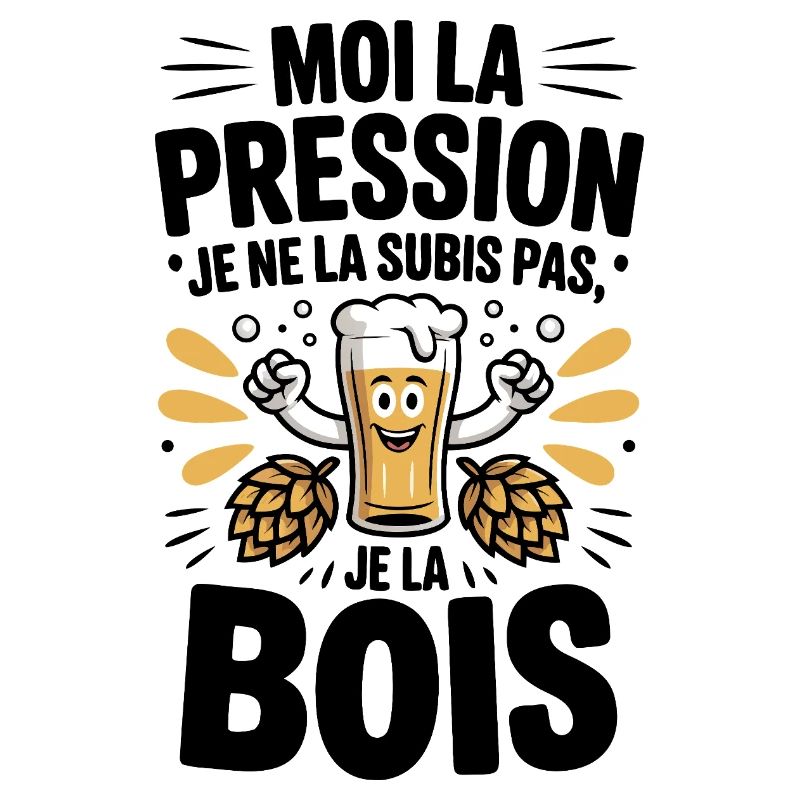 Bière Pression Subis houblon llustration fun