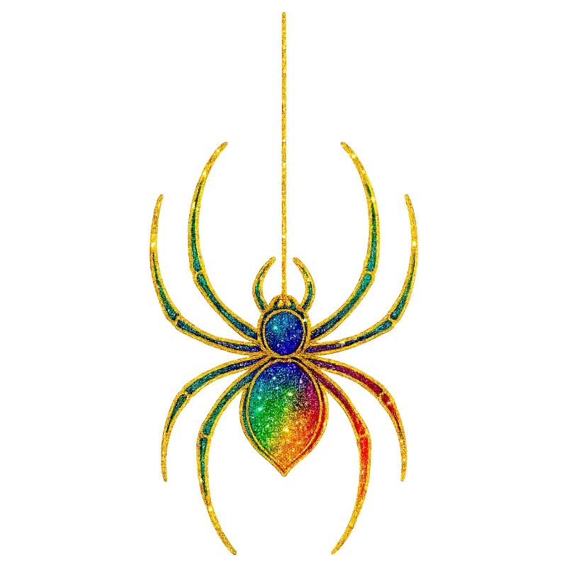 Rainbow Glitter Spider
