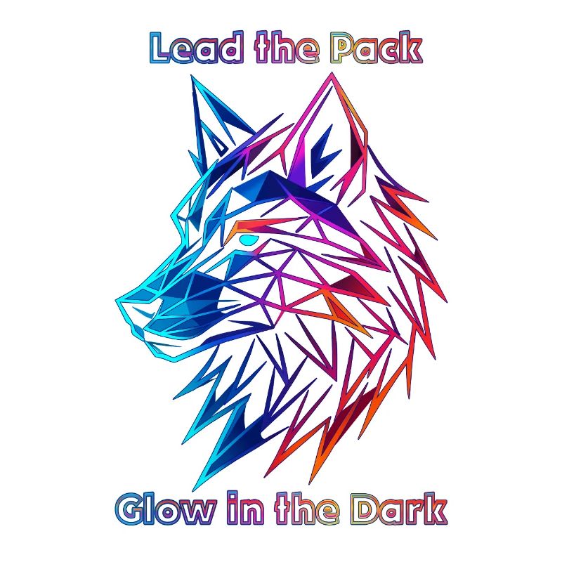 Neon Geometric Wolf Illustration