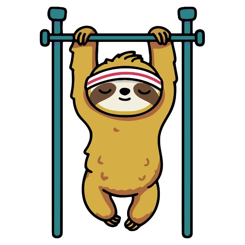 Fitness Sloth Pull-Up Gym Humor