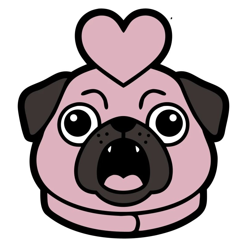 Mops Hund Herz Liebe Bellen